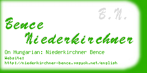 bence niederkirchner business card